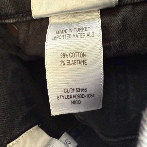 Agolde Nico Black High Rise Distressed Slim Jeans 25 - Picture 4 of 5